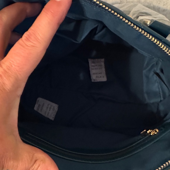 Badley Mischka Vegan Quilted Satchel in Tealish with Gold Accents NWT - Picture 4 of 7